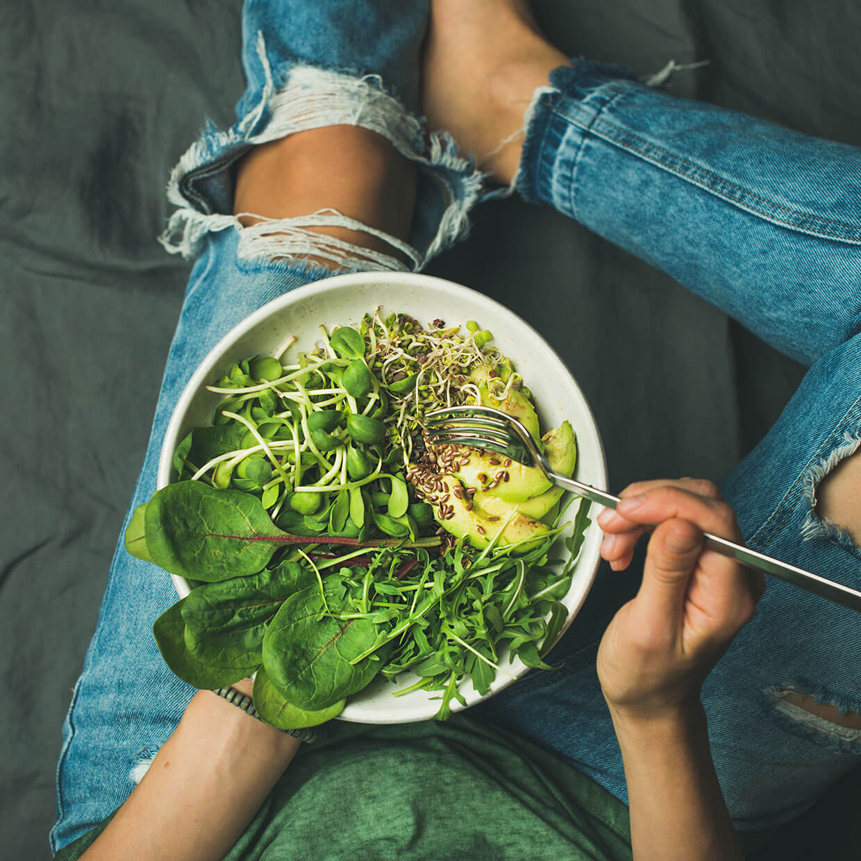 steviasweet clean-eating frau salat